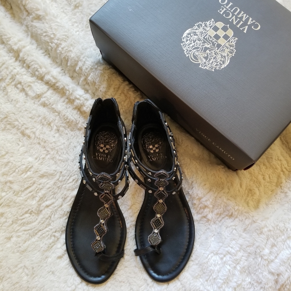 Vince Canuto Black Sandals